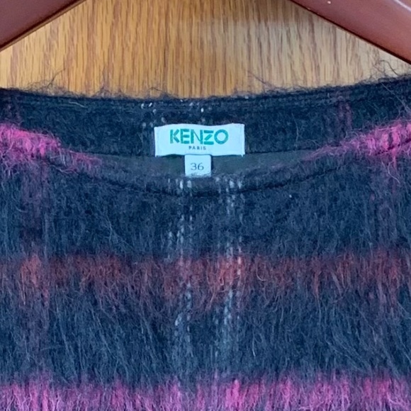Rare Kenzo Paris Fuchsia Sweater, Lined Size M Oversized, Mohair Look Excellent - Picture 2 of 7